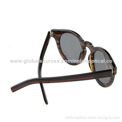 Acetate sun glasses with high quality, polarized lens in black color